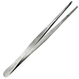 Anatomical Tweezers 14 cm Stainless Steel Straight Grooved Mouth Surface (1 x 1 Piece)