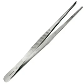 Anatomical Tweezers 14 cm Stainless Steel Straight Grooved Mouth Surface (1 x 1 Piece)