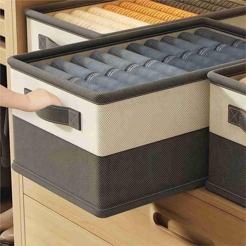 AURMOO Storage Box, 58 L Boxes Storage, Storage Basket, Foldable,