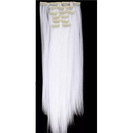 Sarla Cortinas Fibra Natural Extensiones Cabello Clipon 55cm Lisas