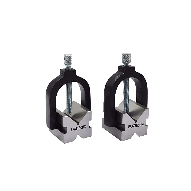 PRAZTECH® Hardened Precision Engineer V Block Clamps Set Vee Block