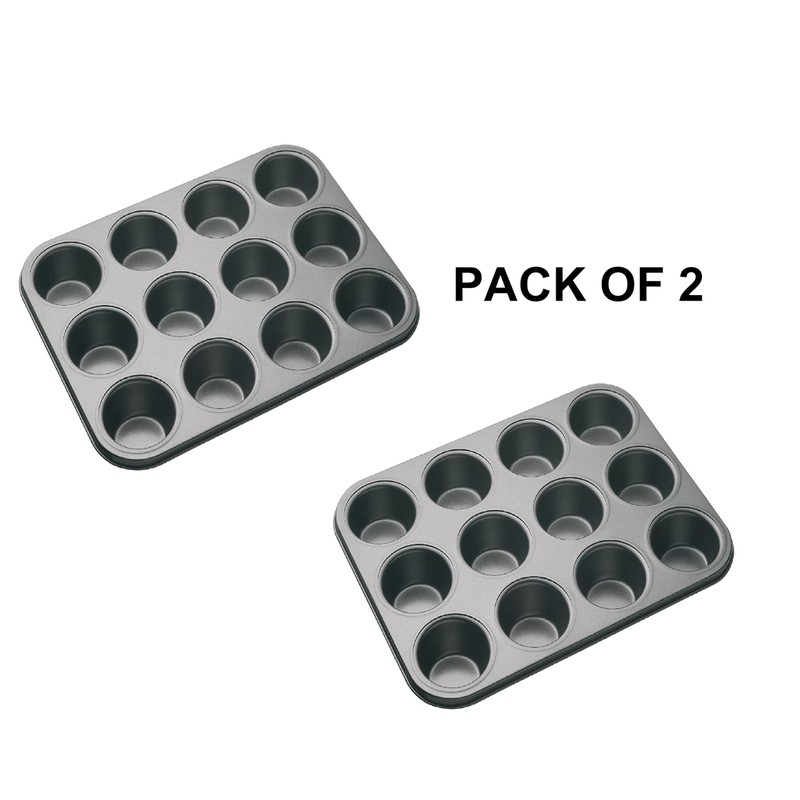 CRAVIING Pack of 2 Muffin Tray 12 Cup Muffin Pan,