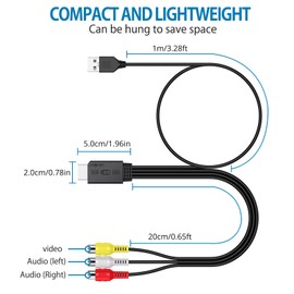 AUTOUTLET RCA to HDMI Converter with Aspect Ratio Switch (4:3/16:9), 1080P/720P AV to HDMI Composite CVBS Video Audio Adapter Supports PAL/NTSC for Wii/N64/PS2