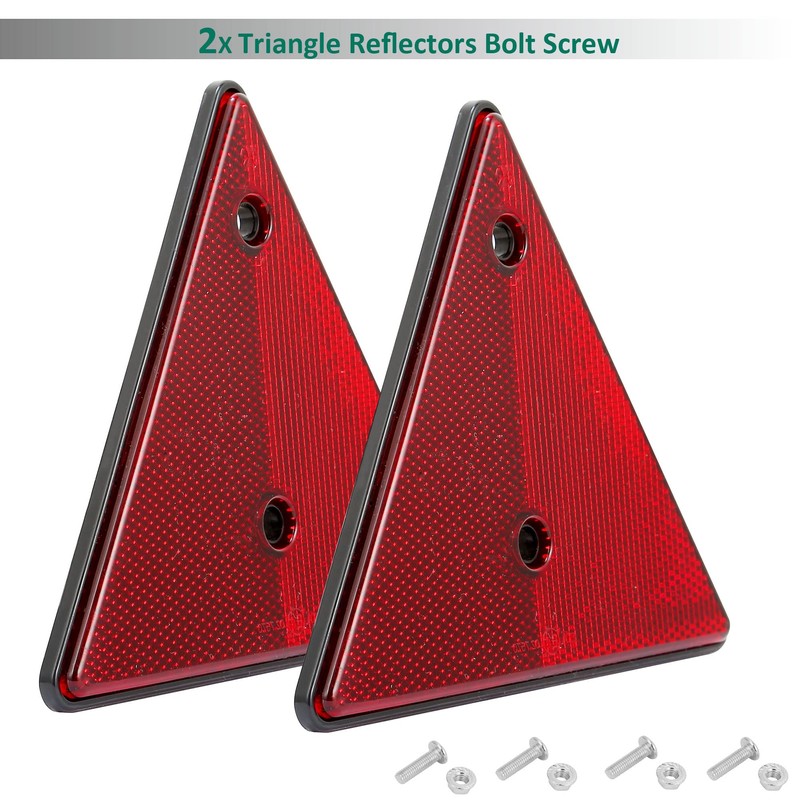 DARKGUARD Rectangular Reflectors, Screw-on, White, Square Reflector, Screw-On E9 Mark,