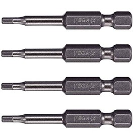 VEGA 3mm Hex Bits. Professional Grade ¼ Inch Hex Quick Release 2 Inch 3mm Hex Bits. 150H030A-4 (Pack of 4)