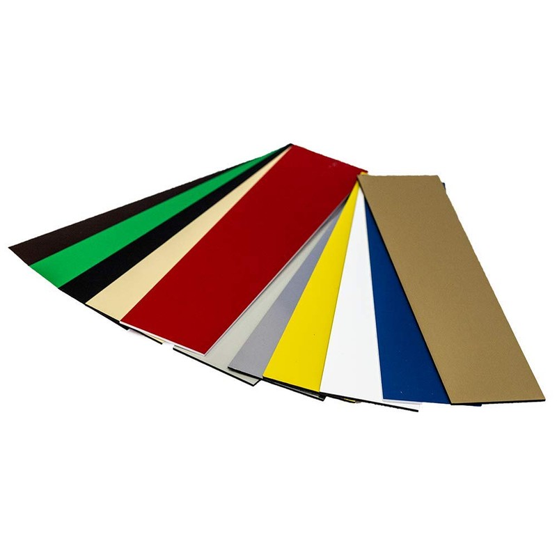 Name Plate Engraving Blanks - 2" x 10" (5-Pack), Black/Silver