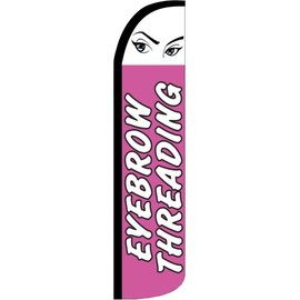 Eyebrow Threading Swooper Windless Flag (full sleeve) 3ft X 11.5ft Flag by EZ Flags