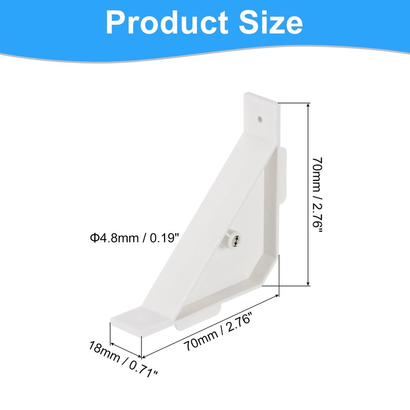 uxcell 8 PCS 90 Degree Plastic Triangle Bracket, Corner Support