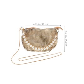 Ipetboom Chic Pearl Handbag for Women Stylish Spring Evening Clutch Functional Single Shoulder Strap for Weddings Parties and Formal Events Glitter Design