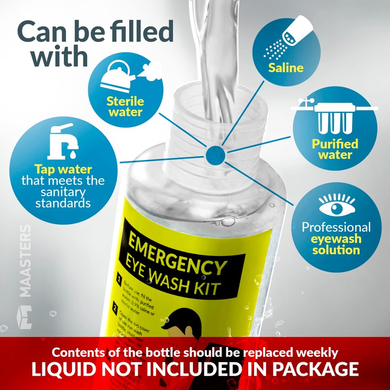 MAASTERS BPA Free Portable Eye Wash Station OSHA Approved -