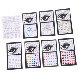FOMIYES 8sheets Face Gems Stickers for Festival Makeup Rhinestone Jewels for Eyes Body and Nails Variety of Shapes for Party Decoration Eye-catching and Easy to Apply