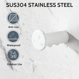 SAYAYO Modern Coat Hooks Wall Mount, Matte White Towel Hooks for Bathrooms Robe Hook, Heavy Duty Wall Hook for Hanging, SUS 304 Stainless Steel 4 Pcs