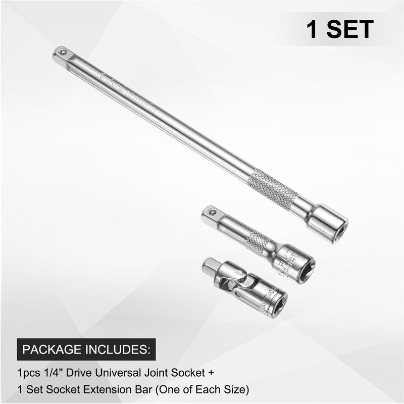 sourcing map 1/4" Drive Socket Extension Set 2" 6" Ratchet