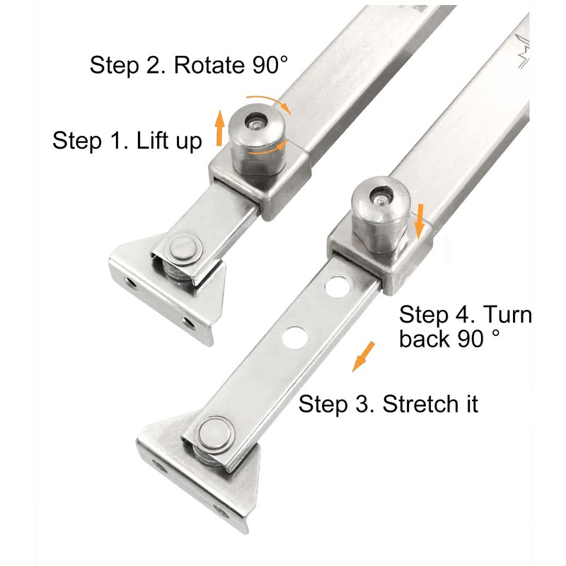 I-EASYDWW Casement Window Hinges, Stays, Stopper, Brace, Lock - Windproof