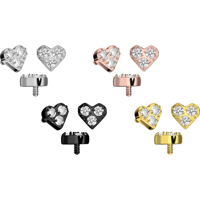PIERCINGLINE Titanium Screw Attachment with External Thread 0.9 mm Crystal