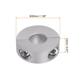 sourcing map 2pcs Double Split Shaft Collar for 14mm Shaft Set Screw Clamp-On Collars, 35mm OD, 12mm Width, for Stoppers, Position, Hold Timing Pulleys, Machine Tools, Industry, Anodization
