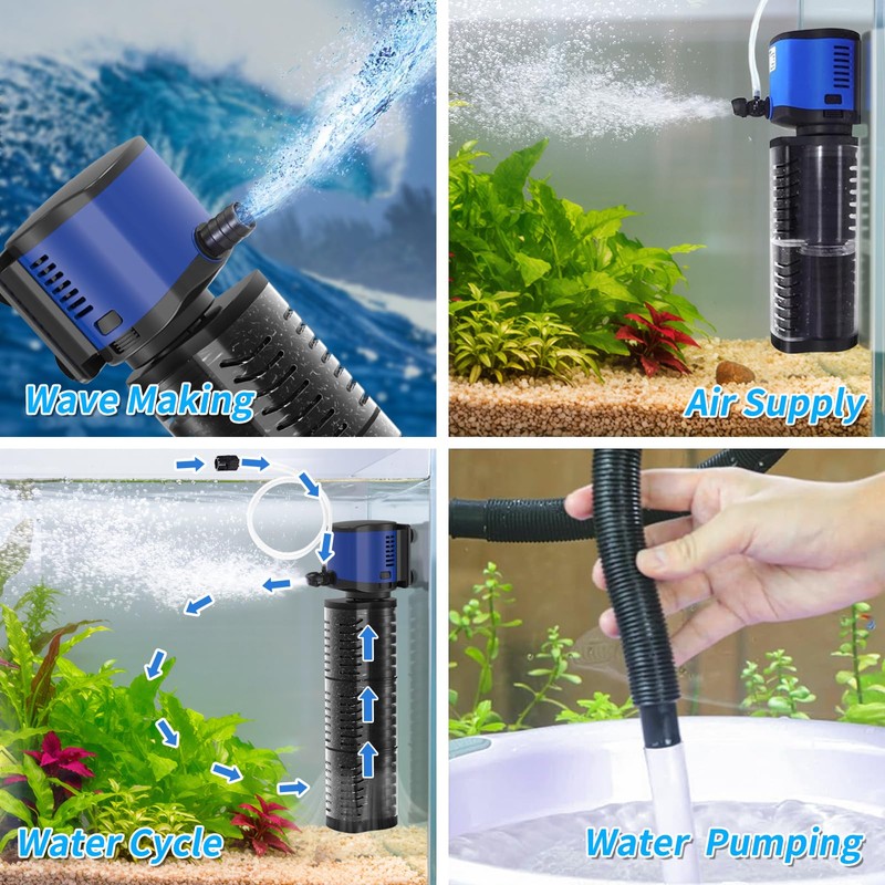 TARARIUM Aquarium Filter Pond Pump 660GPH for 75-300 Gallon Fish