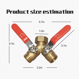 Garden Hose Splitter, 2-Way Heavy Duty Brass，All-metal Y-valve water pipe diverter With Long Handle,Hose Splitter Connector,3/4’ GHT Threaded Y-Shaped Valve Faucet Adapter