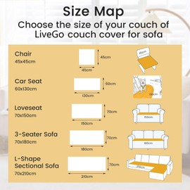 LiveGo Couch Cover for Dogs Washable, Sofa Cover Protector, Couch Covers for 3 Cushion Couch Sofa Pet Friendly, Soft, Non Slip