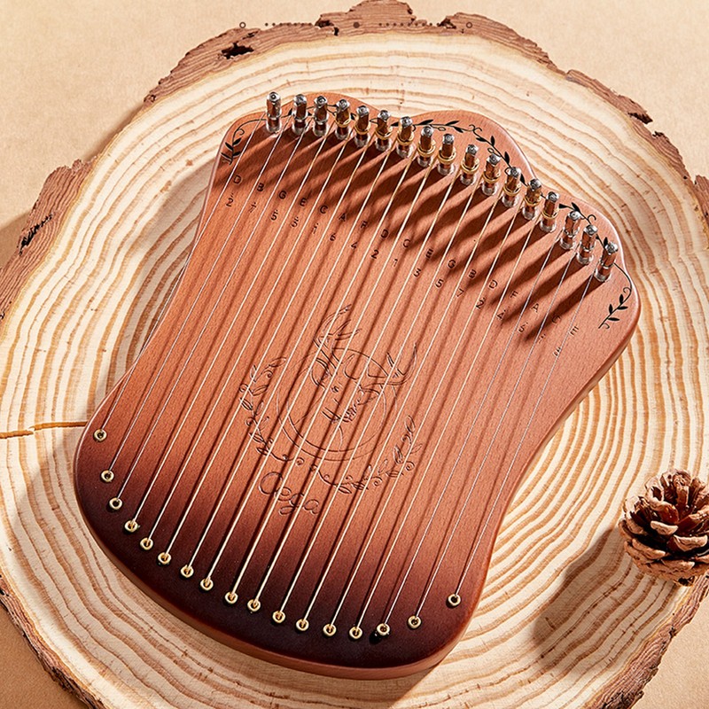 17 String Lyre Harp Portable Solid Beech Wood Harp String