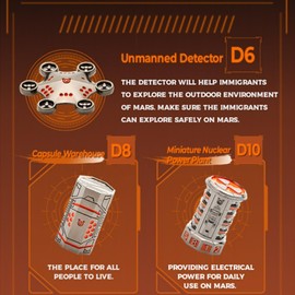 UD Unique Dice DND Dice Set,Mars Element Dice Set,Metal DND Dice Set,D&D Dungeons and Dragons Dice Gift for Role Playing Game(RPG), Warhammer 40K, Sci-Fi,Polyhedral Dice Sets Table Games