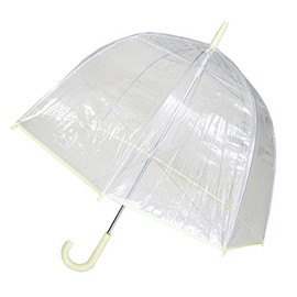Clear Bubble Umbrellas Yellow Trim, Transparent Umbrella, Dome Shape Umbrella