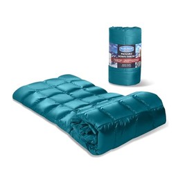 Down Throw Camping Blanket - Packable Lightweight Down Throw Blanket for Outdoor Travel Hiking Picnic RV, Puffy Warm Blanket 60" x 70" with Carry Bag, 650 Fill Power