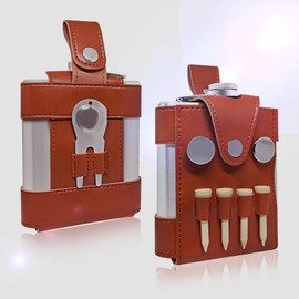 Golf Flask Men Gift 7 oz Liquor Flask Golf Drinking Accessories Set for Men Includes Golf Accessories (No Box Included)