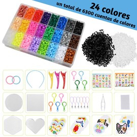 Faburo Hama Beads, 6300 Pieces, 5 mm Ironing Beads Set, Ironing Beads Set with a Storage Box, Ironing Beads Set for Birthday, Christmas, Gift for Children, DIY