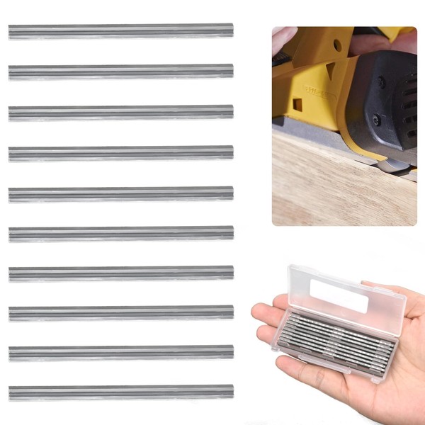 ihohi 0-82mm HSS Reversible Planer Blades, Electric Planer Knives with Dual Cutting Edges Replaces Makita, Black& Decker, Bosch, DeWalt, Trend and Elu etc.