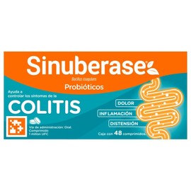 Sinuberase Probióticos Bacillus Coagulans 1 millón UFC 48 comprimidos. Alivia los Síntomas de la Colitis Desde la Raíz: Dolor, Inflamación, Distensión