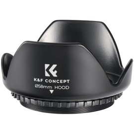K&F Concept 58mm Tulip Flower Lens Hood for Canon Rebel T8i T7 T7i T6i T6 T6s T5i T5 T4i T3i SL3 SL2 SL1 DSLR Cameras with RF24-50mm F4.5-6.3 is STM, EF 75-300mm f/4-5.6 III,EF 50mm f/1.4 USM Lens