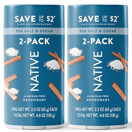 Native Sea Salt & Cedar Twin Pack Deodorant Bundle 2 x 2.3 oz