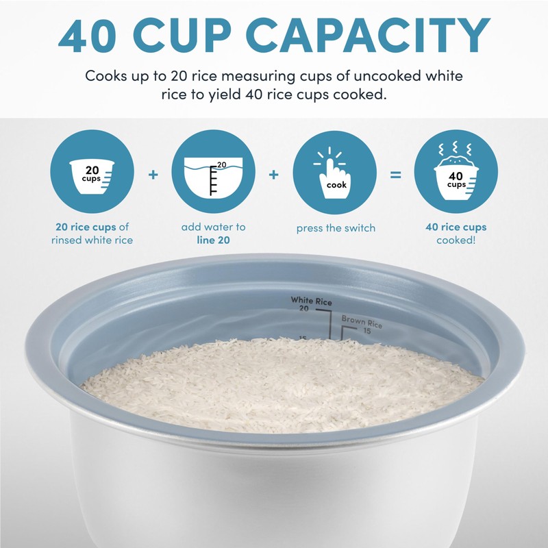 Aroma 40-Cup Commercial Rice Cooker and Warmer