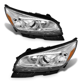 ADCARLIGHTS 2013-2015 Chevy Malibu 2016 Malibu Limited Headlight Assembly Headlights for 2013-2015 Chevy Malibu Headlamp Replacement Left and Right - Chrome Housing