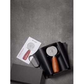 triangle 84 075 07 04_P Pizza Cutter Soul Plum Diameter 7 cm Made in Solingen / Germany Professional Quality Pizza Wheel Pizza Roller Professional Wood