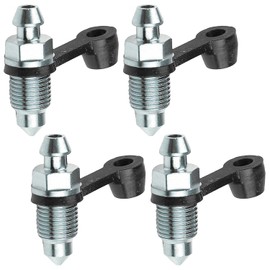 Pack of 4 Motorcycle Bleeding Screw M10 x 1 mm Nipple Bleeding Screw with Dust Cap for Disc Brake Caliper Screws Motorcycles Cars Brake Pumps
