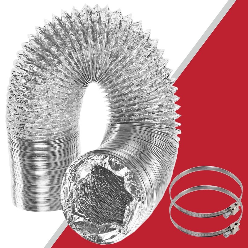 SPARES2GO Universal 5m Extra Long Aluminium Flexible Tumble Dryer Vent