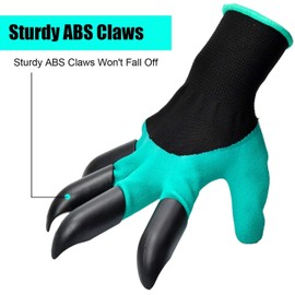 Garden Genie Gloves with Claws Waterproof Gardening Gloves For Digging and Planting, Best Gardening Gifts for Women and Men [2 Pairs, Green]