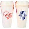 Coffeehouse SET 2 Coffee Cups & Lids, REUSABLE Premium Plastic.