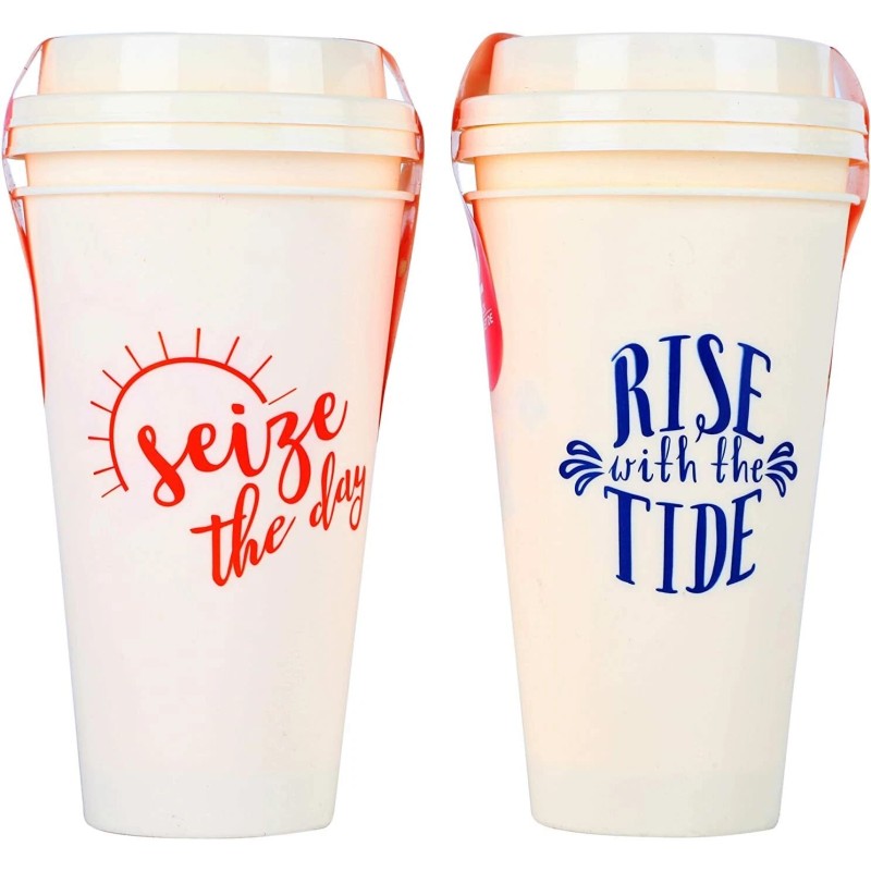 Coffeehouse SET 2 Coffee Cups & Lids, REUSABLE Premium Plastic.