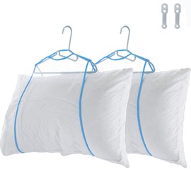 konten Pillow Drying Net, Set of 2, Pillow Drying Bag, Laundry Dry, Pillow, Net, Pillow, Stuffed Toy, Cushion, Zabuton, Clothesline, Hanger, Drying, Suitable for Rainy Season, Blue