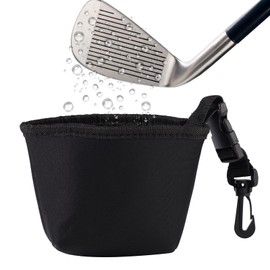 Lyreh Golf Reinigungstasche, Tragbar Wasserdichter Golf Innenschuh Schläger und Ballreiniger mit Abnehmbarem Clip Outdoor Sportzubehör für Golfer (Schwarz)