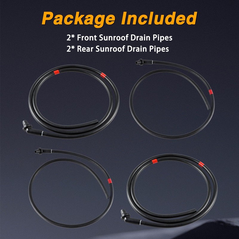 HIMARKLIF 2Pcs Front + 2Pcs Rear Sunroof Drain Tubes, Sun
