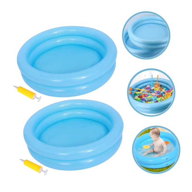 YARNOW 2 Sets Inflatable Baby Pool Small Round Boys and