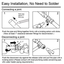 SUNGATOR 1/2-Inch Pushfit Straight Coupling, Push-to-Connect Plumbing Fitting, Lead Free Brass Pushfit Fittings for Copper, PEX, CPVC Pipe (2-Pack)