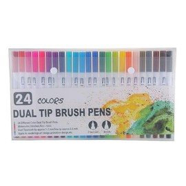 Rnigra coloring markers24colors, Dual Tip Art Markers Pens for Kids Adult Coloring Books Artist Fine and Brush Tip Colored Pens Water-color Pens for Journaling Note Taking Writing Planning Art Project