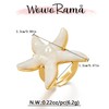 WOWORAMA Chunky Starfish Rings for Women White Resin Pearl Star