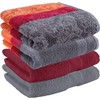 Erwin Müller Hand Towel Set of 4 Walk Terry Bordeaux