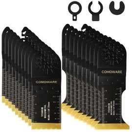 COMOWARE Titanium Oscillating Saw Blades, 20PCS Multitool Blades for Metal, Wood and Plastic, Compatible with Dewalt Milwaukee Ryobi Fein Dremel Bosch Rockwell Makita